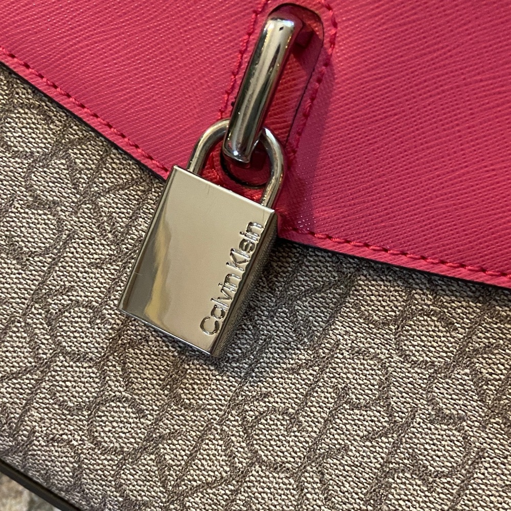 Calvin Klein Pink and Brown Crossbody Bag - Picture 7 of 12